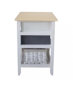 Cosma Mobiletto 3 Cassetti Grigio Chiaro in Legno 35x28x62 cm Shabby Chic