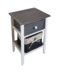 Cosma Mobiletto Andres 2 Cassetti Grigio Scuro 32x28x50 cm Stile Shabby Chic