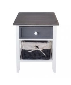 Cosma Mobiletto Andres 2 Cassetti Grigio Scuro 32x28x50 cm Stile Shabby Chic