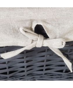 Cosma Mobiletto Andres 2 Cassetti Grigio Scuro 32x28x50 cm Stile Shabby Chic