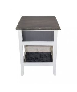 Cosma Mobiletto Andres 2 Cassetti Grigio Scuro 32x28x50 cm Stile Shabby Chic