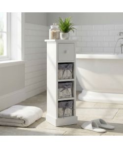 Cosma Mobiletto Angel 4 Cassetti Bianco in Legno 21x21x70 cm Shabby Chic