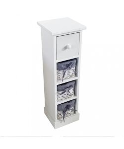 Cosma Mobiletto Angel 4 Cassetti Bianco in Legno 21x21x70 cm Shabby Chic