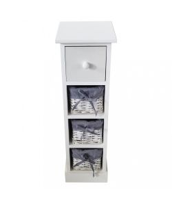 Cosma Mobiletto Angel 4 Cassetti Bianco in Legno 21x21x70 cm Shabby Chic