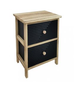Cosma Mobiletto 2 Cassetti Nero in Legno Rettangolare Stile Industrial