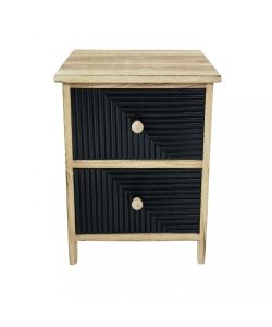 Cosma Mobiletto 2 Cassetti Nero in Legno Rettangolare Stile Industrial