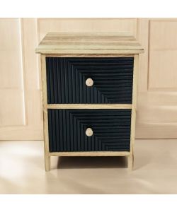 Cosma Mobiletto 2 Cassetti Nero in Legno Rettangolare Stile Industrial