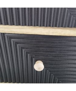 Cosma Mobiletto 2 Cassetti Nero in Legno Rettangolare Stile Industrial