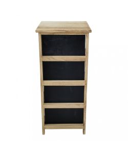 Cosma Mobiletto 4 Cassetti in Legno Nero 34x25x77 cm Stile Industrial