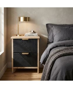 Cosma Mobiletto 2 Cassetti Fisso in Legno Nero 34x25x43.5 cm Industrial