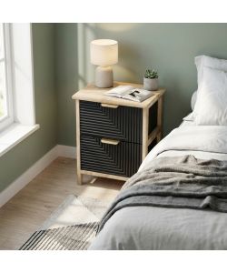 Cosma Mobiletto 2 Cassetti Fisso in Legno Nero 34x25x43.5 cm Industrial