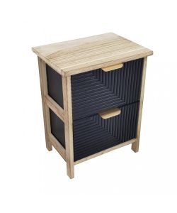 Cosma Mobiletto 2 Cassetti Fisso in Legno Nero 34x25x43.5 cm Industrial