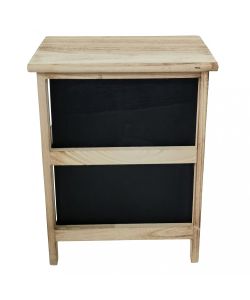 Cosma Mobiletto 2 Cassetti Fisso in Legno Nero 34x25x43.5 cm Industrial