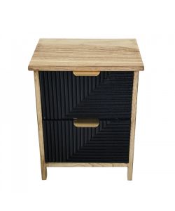 Cosma Mobiletto 2 Cassetti Fisso in Legno Nero 34x25x43.5 cm Industrial