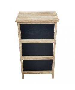 Cosma Mobiletto 3 Cassetti Nero in Legno 34x25x60,5 cm Stile Industrial