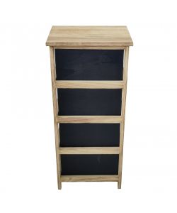 Cosma Mobiletto 4 Cassetti Nero in Legno 34x25x77 cm Stile Industrial