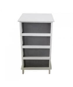 Cosma Mobiletto Beltran 4 Cassetti Grigio Scuro in Legno Stile Shabby Chic