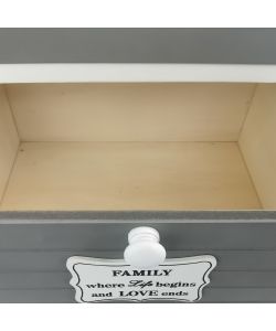 Cosma Mobiletto Beltran 3 Cassetti in Legno Grigio Scuro Stile Shabby Chic
