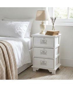 Cosma Mobiletto 3 Cassetti Bianco Rettangolare Stile Shabby Chic 37x28x57