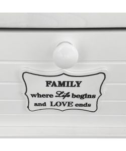 Cosma Mobiletto 3 Cassetti Bianco Rettangolare Stile Shabby Chic 37x28x57