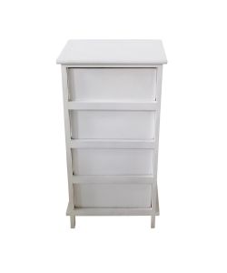 Cosma Mobiletto 4 Cassetti Bianco Legno Stile Shabby Chic 37x28x73 cm