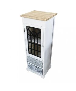 Cosma Mobiletto Vintage 2 Cassetti 1 Anta Bianco 32x29x88 cm