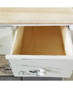 Cosma Mobiletto Legno 6 Cassetti 48x29x56 cm Bianco Grigio Chiaro