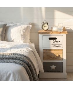 Cosma Mobiletto Blas 3 Cassetti Bianco in Legno 29x27x49 cm Stile Shabby Chic