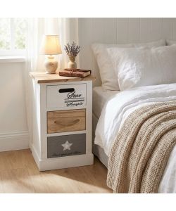 Cosma Mobiletto Blas 3 Cassetti Bianco in Legno 29x27x49 cm Stile Shabby Chic