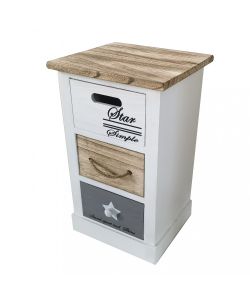 Cosma Mobiletto Blas 3 Cassetti Bianco in Legno 29x27x49 cm Stile Shabby Chic