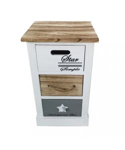 Cosma Mobiletto Blas 3 Cassetti Bianco in Legno 29x27x49 cm Stile Shabby Chic