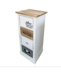 Cosma Mobiletto Blas 4 Cassetti Bianco Shabby Chic 29x27x63 cm Fisso