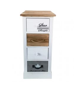 Cosma Mobiletto Blas 4 Cassetti Bianco Shabby Chic 29x27x63 cm Fisso