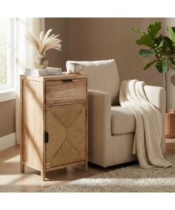 Cosma Mobiletto Carlos Legno 1 Cassetto 1 Anta Marrone Chiaro 38x28x71,5 cm