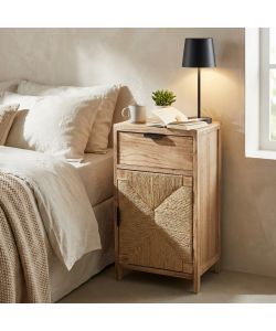 Cosma Mobiletto Carlos Legno 1 Cassetto 1 Anta Marrone Chiaro 34x25x64 cm