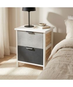 Cosma Mobiletto Casimiro 2 Cassetti Grigio 34x25x43,5 cm Stile Shabby Chic