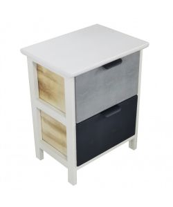 Cosma Mobiletto Casimiro 2 Cassetti Grigio 34x25x43,5 cm Stile Shabby Chic