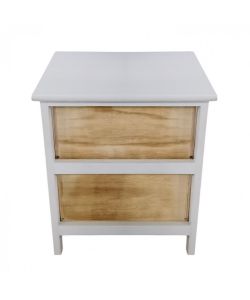 Cosma Mobiletto Casimiro 2 Cassetti Grigio 34x25x43,5 cm Stile Shabby Chic