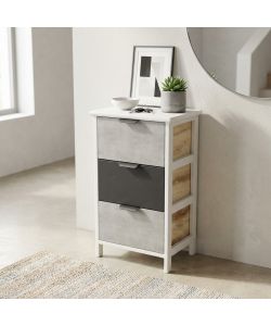 Cosma Mobiletto Casimiro 3 Cassetti in Legno Grigio 34x25x60,5 cm Shabby Chic
