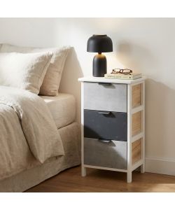 Cosma Mobiletto Casimiro 3 Cassetti in Legno Grigio 34x25x60,5 cm Shabby Chic