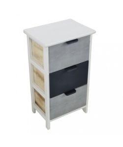 Cosma Mobiletto Casimiro 3 Cassetti in Legno Grigio 34x25x60,5 cm Shabby Chic