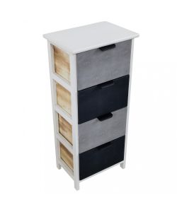 Cosma Mobiletto 4 Cassetti in Legno Grigio 34x25x77 cm Shabby Chic