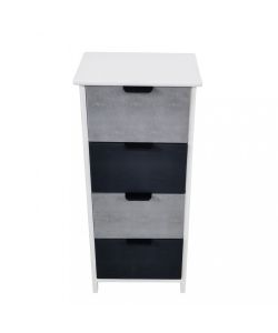 Cosma Mobiletto 4 Cassetti in Legno Grigio 34x25x77 cm Shabby Chic