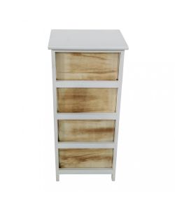 Cosma Mobiletto 4 Cassetti in Legno Grigio 34x25x77 cm Shabby Chic
