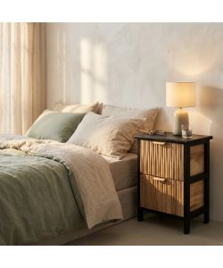 Cosma Mobiletto Cesar 2 Cassetti in Legno Marrone Chiaro 34x25x43,5 cm