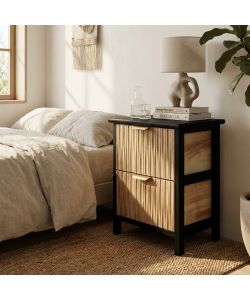 Cosma Mobiletto Cesar 2 Cassetti in Legno Marrone Chiaro 34x25x43,5 cm
