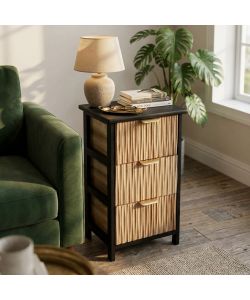 Cosma Mobiletto 3 Cassetti Legno Marrone Chiaro 34x25x60,5 cm Moderno