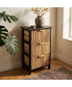 Cosma Mobiletto 3 Cassetti Legno Marrone Chiaro 34x25x60,5 cm Moderno