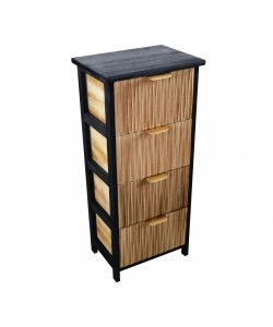 Cosma Mobiletto 4 Cassetti Legno Marrone Chiaro 34x25x77 cm Moderno