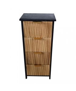 Cosma Mobiletto 4 Cassetti Legno Marrone Chiaro 34x25x77 cm Moderno